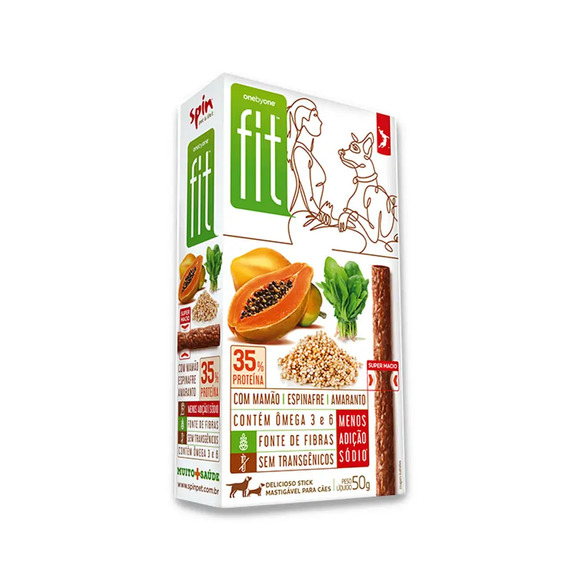 Petisco Spin Pet Onebyone Gourmet Fit Stick Mamao Espinafre e Amaranto 50 g