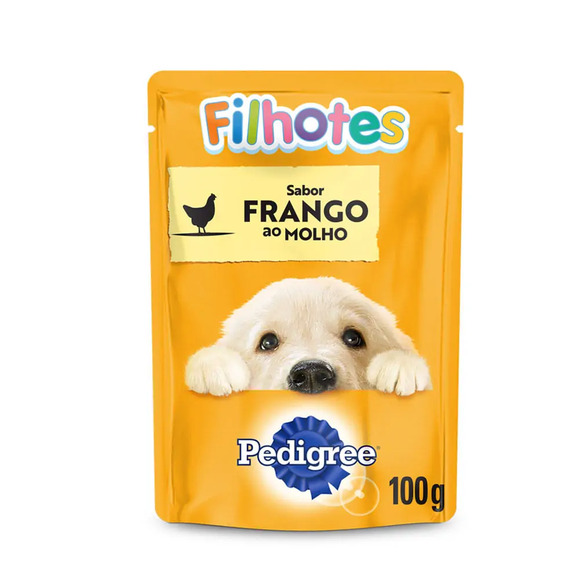 Ração Úmida Pedigree Sachê Cães Filhotes Frango ao Molho 100 g
