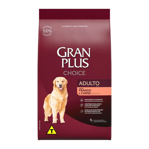 GranPlus Choice Cães Adultos Frango e Carne 15 kg