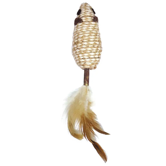 Brinquedo Ratinho Matatabi Stick Jambo Com Pena Único