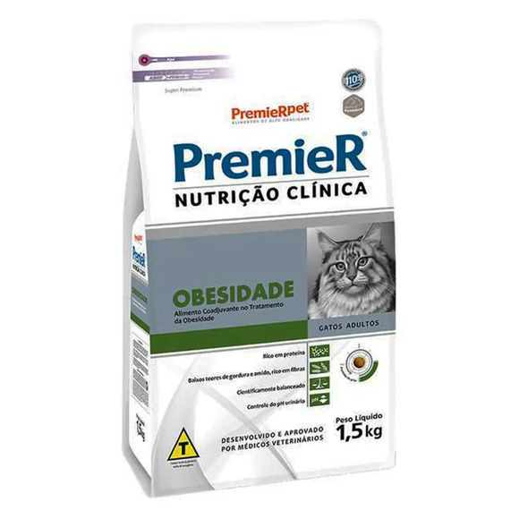 Premier Nutrição Clínica Obesidade Gatos Adultos 1,5 kg