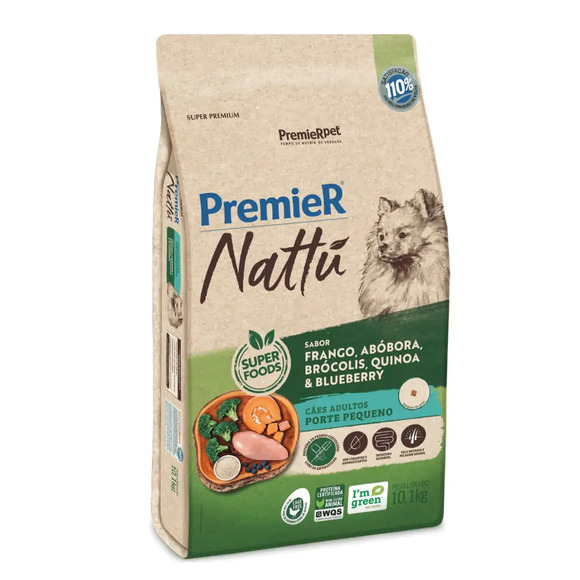 Premier Nattu Cães Adultos Abóbora Pequeno Porte 10,1 kg