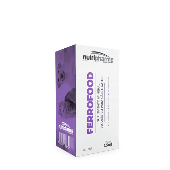 Suplemento para Cães e Gatos Ferrofood Líquido Nutripharme 15 ml