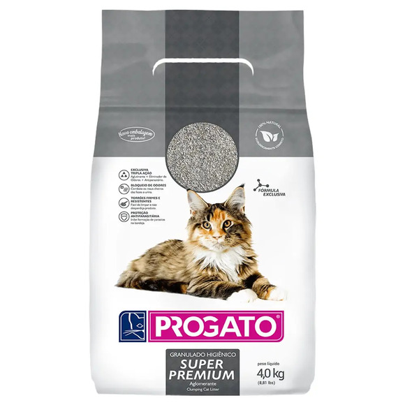 Granulado Higiênico Aglomerado ProGato Super Premium 4 kg