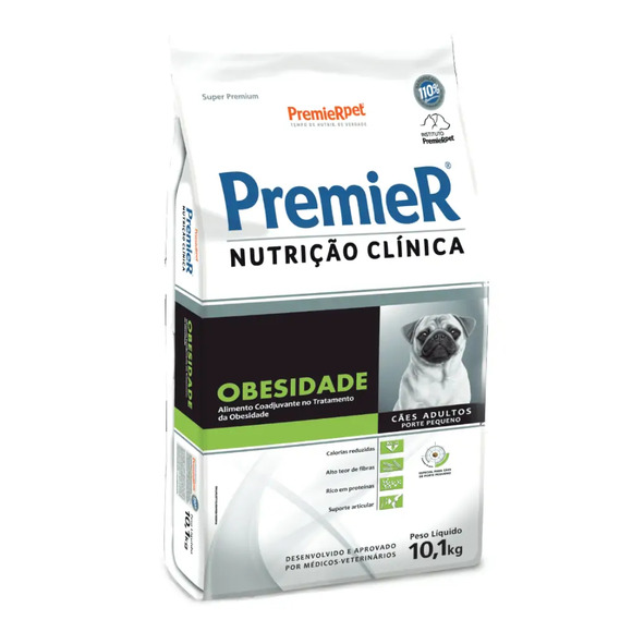 Premier Nutrição Clínica Obesidade Cães Adultos Pequeno Porte 10,1 kg