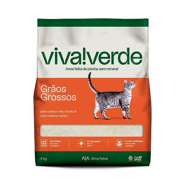 Viva!Verde Areia Higiênica Grãos Grossos 4Kg