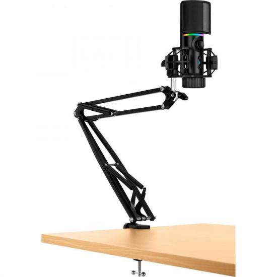 Microfone Gamer Streamplify C/ Braço Flexível Preto RGB