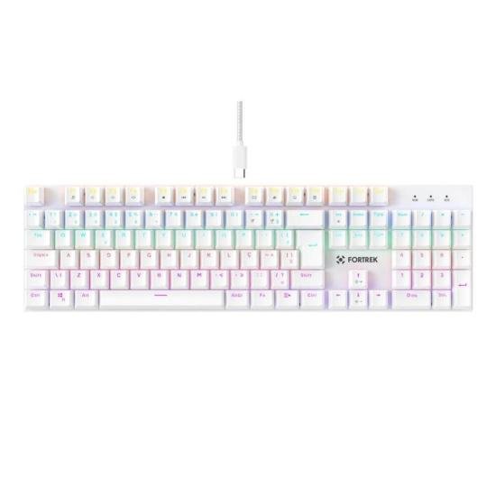 Teclado Gamer Mecânico Fortrek Gravity 100 Branco Outemu Red