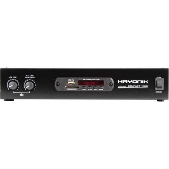 Amplificador Hayonik Compact 1000 80W RMS Com Bluetooth