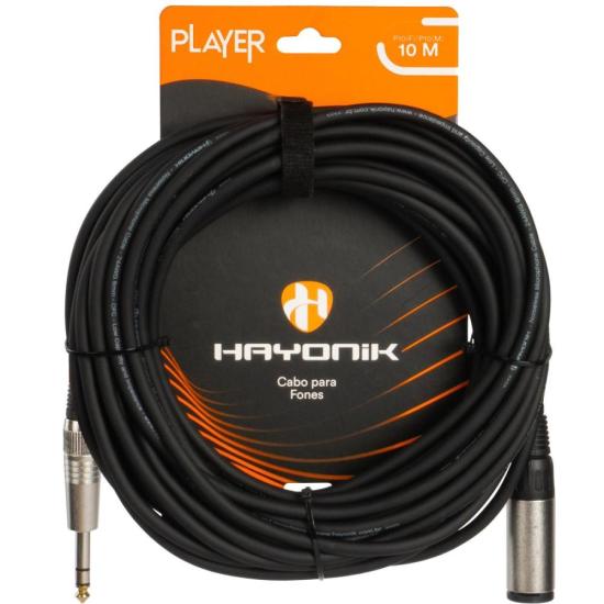 Cabo Extensor Hayonik Player P10 Fêmea x P10 Macho 10m Preto