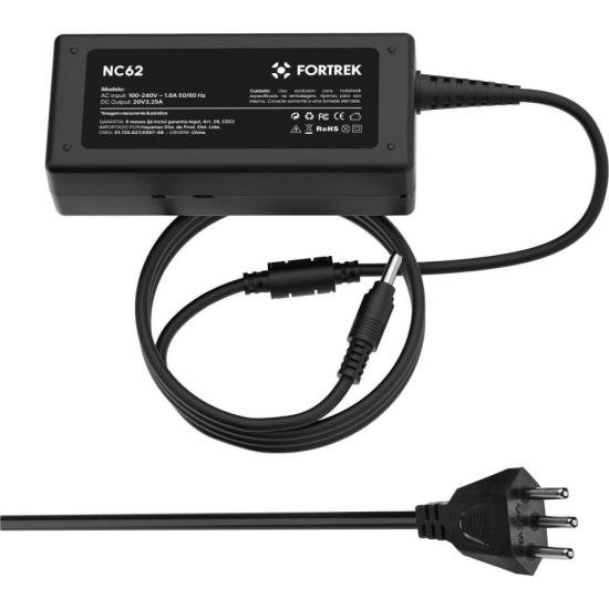 Carregador de Notebook 4.0x1.7 mm Fortrek NC62 20V
