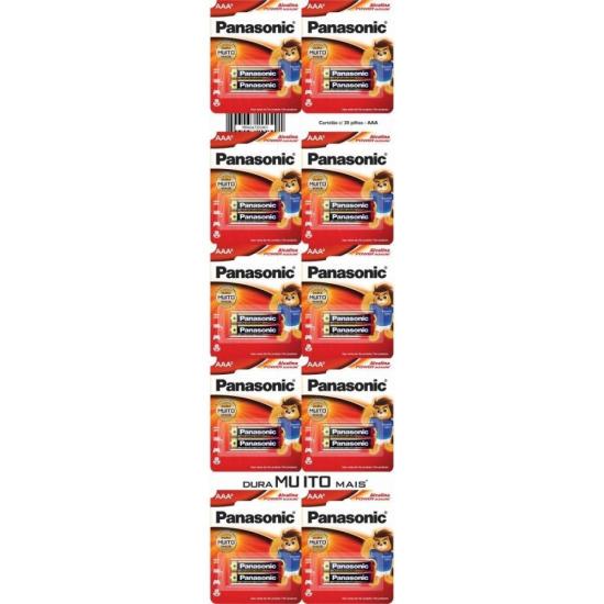 Pilha Alcalina 1,5V AAA LR03 C/20 Pilhas Panasonic