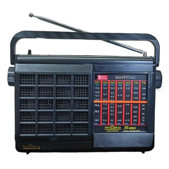 Rádio Portátil Motobras RM-PFT73AC 7 Faixas Preto