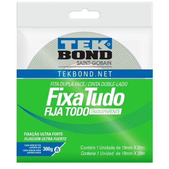 Fita Acrílica Uso Interno Fixa Tudo 19mmx20m Tekbond