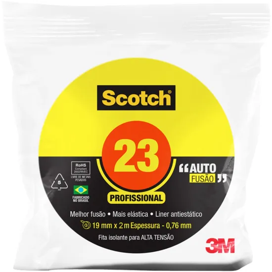 Fita Autofusão 19mm x 2m 23BR Preta 3M