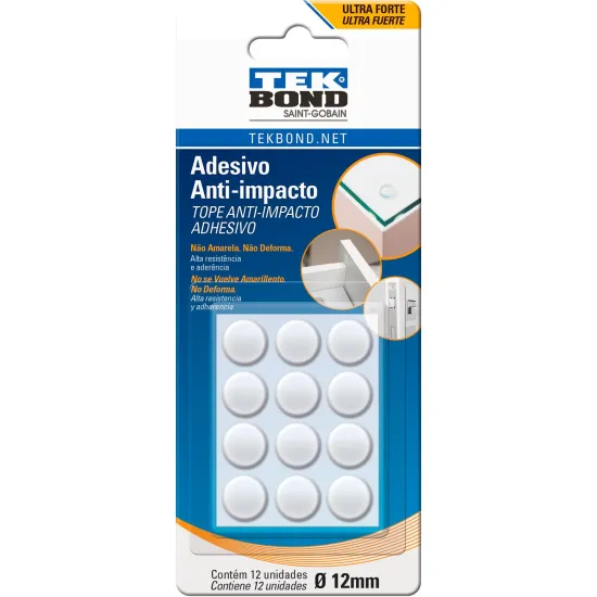 Adesivo Anti-impacto Redondo 12mm (C/12) Tekbond