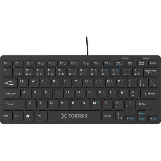 Teclado Mini Office Fortrek K13 USB ABNT2 Preto