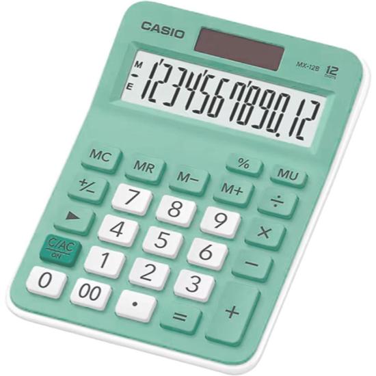 Calculadora de Mesa Casio MX12B 12 Digitos Verde