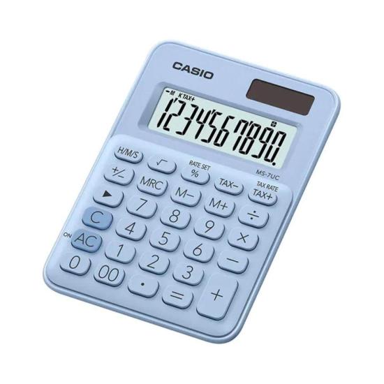 Calculadora de Mesa Casio MS-7UC-LB 10 Dígitos Azul claro