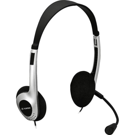 Fone de Ouvido Fortrek HBL101 Multimídia Prata/Preto