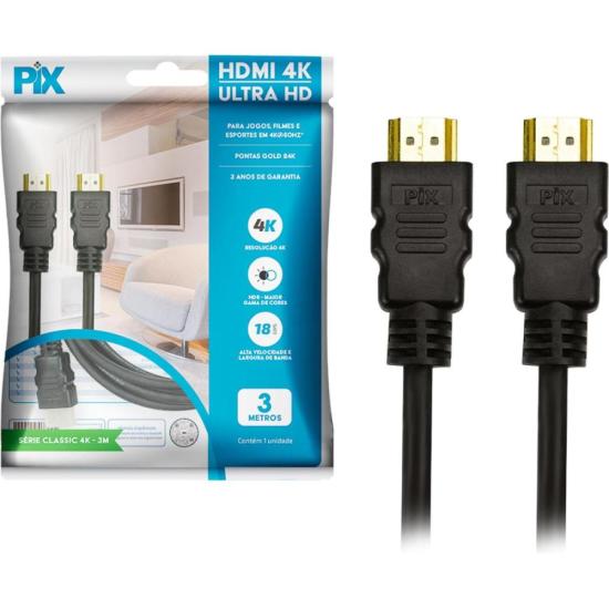 Cabo HDMI 2.0 4k 3m Pix