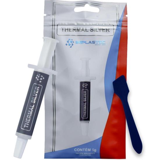 Pasta Térmica Thermal Silver Seringa 5g Prata Implastec