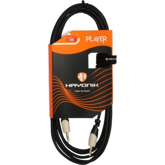 Cabo de Áudio Hayonik Player P2 x P2 3m Preto