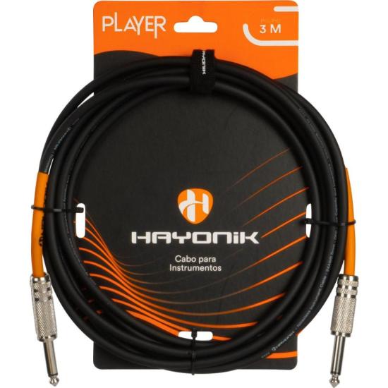 Cabo Para Instrumento Hayonik Player P10 x P10 3m Preto