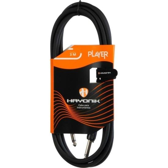 Cabo Para Instrumento Injetado Hayonik Player P10 3m Preto