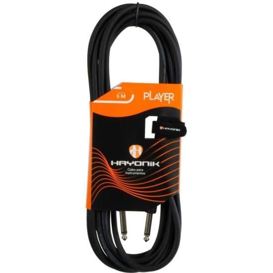 Cabo Para Instrumento Injetado Hayonik Player P10 5m Preto
