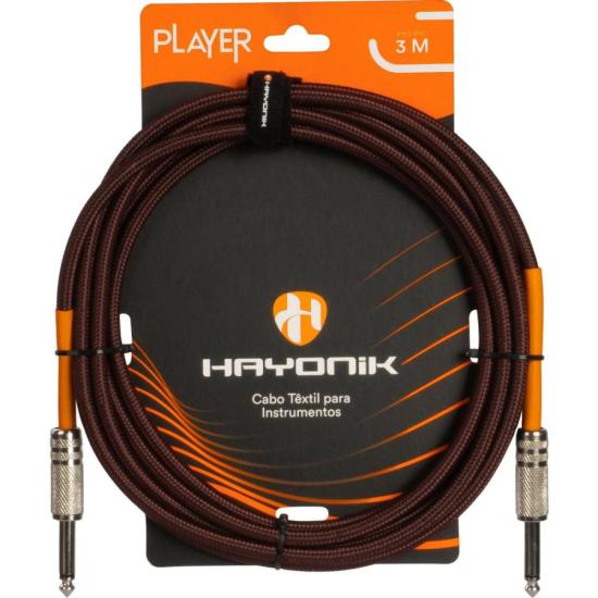 Cabo Para Instrumento Têxtil Hayonik Player P10 3m Marrom