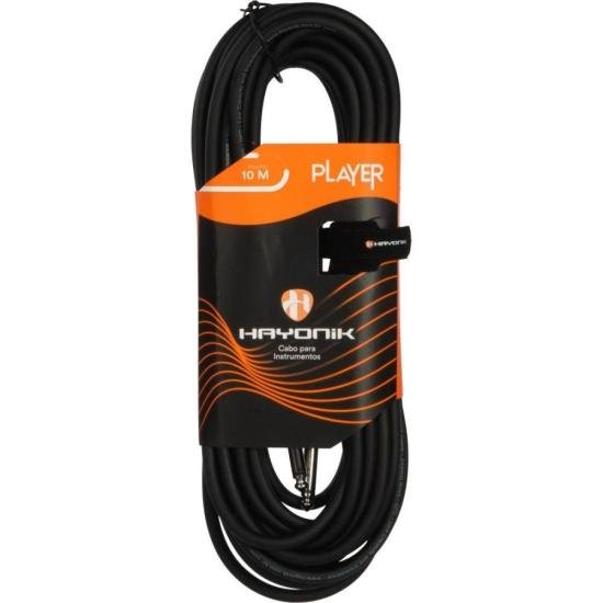 Cabo Para Instrumento Injetado Hayonik Player P10 10m Preto