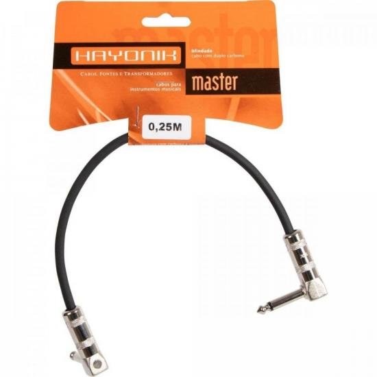 Cabo para Pedal Hayonik Linha Brasil P10 x P10 90º 25cm Preto