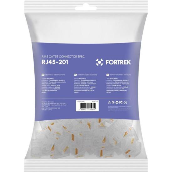 Conector Macho CAT5E RJ45 201 Fortrek FK 120E 100 Unidades