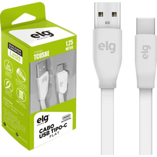 Cabo USB Tipo C TCUSBE 1,25m Branco ELG