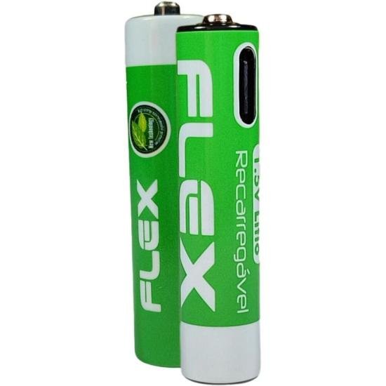 Pilha Recarregável AAA 1.5V 1200mAh (C/2 Pilhas) Flex