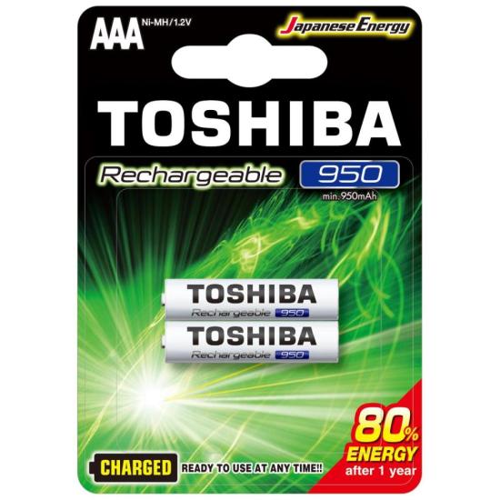 Pilha Recarregável AAA 1,2v 950mAh TNH03GAE (C/2 Pilhas) Toshiba