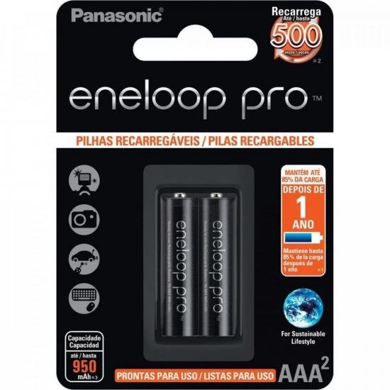 Pilha Recarregável 1,2V AAA 950mAh Eneloop Pro (C/2 Pilhas) Panasonic - CAR / 2