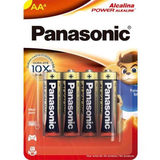 Pilha Alcalina 1,5V AA LR6 (C/4 Pilhas) Panasonic - CAR / 4