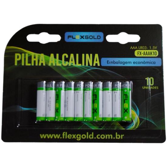 Pilha Alcalina 1,5V AAA (C/10 Pilhas) Flex