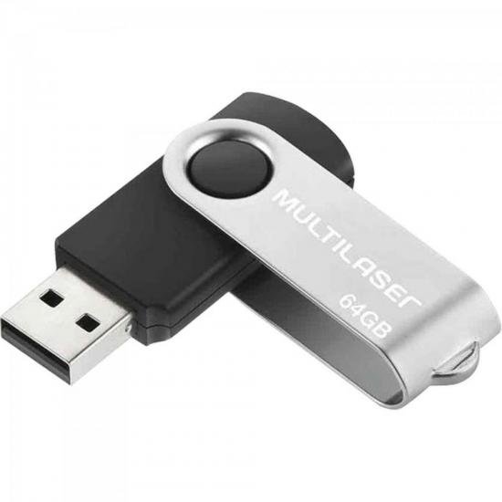 Pen Drive Multilaser Twist PD590 64GB Preto