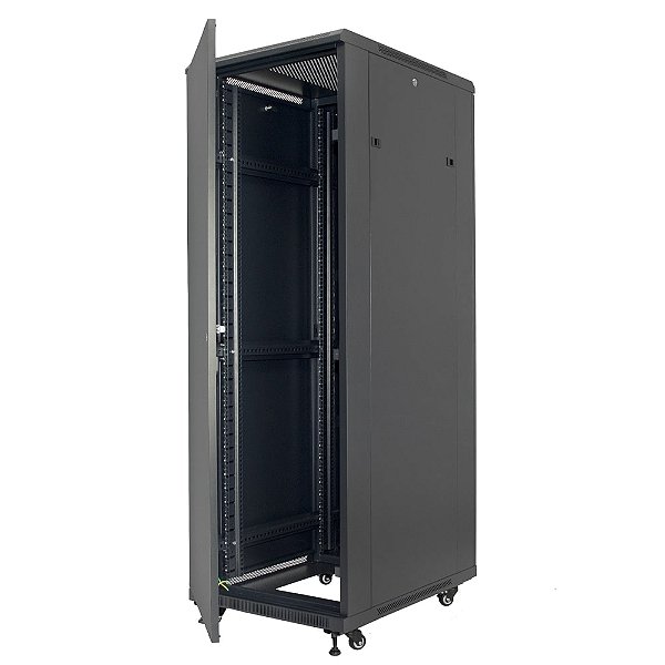 RACK FECHADO PARA PISO 19" EVUS EV-DF6836 36U X 600 X 800MM PRETO