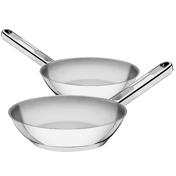 Jogo de Frigideiras Tramontina Allegra em Aço Inox 20 e 24cm