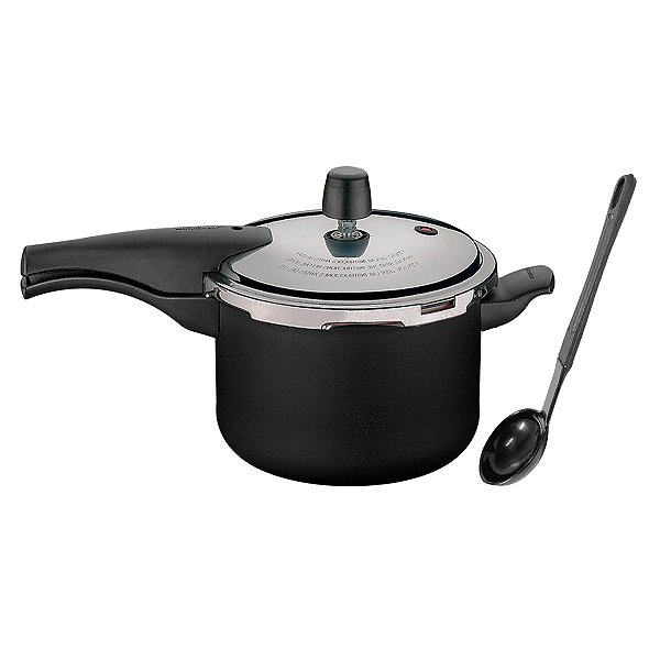 Panela de Pressão Tramontina Vancouver 4,5L Alumínio Revestimento Antiaderente Preto com Concha