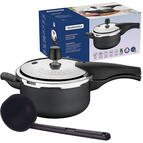 Panela de Pressão 3L Tramontina Vancouver Alumínio Revestimento Antiaderente com Concha