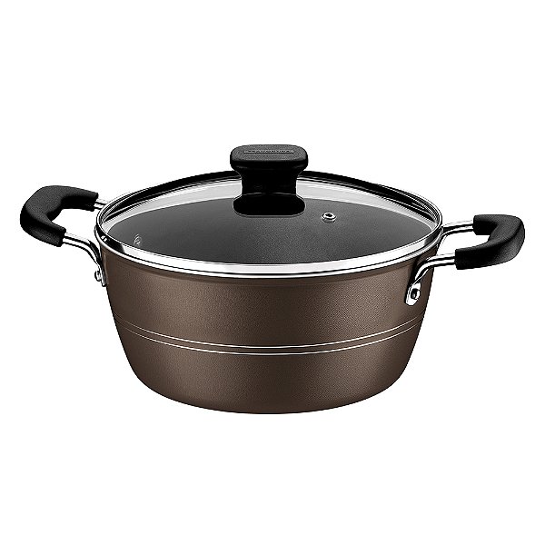 Caçarola Tramontina Sicília em Alumínio com Revestimento Antiaderente Avelã 24cm 4,3L
