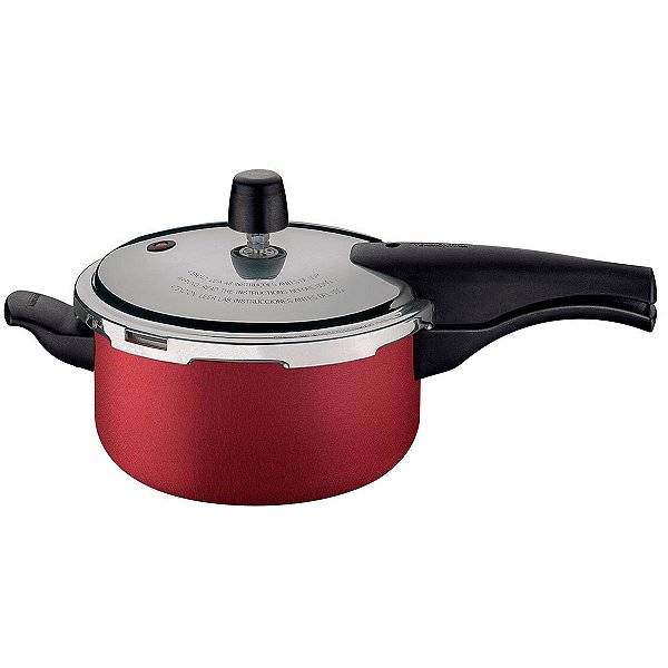 Panela de Pressão 3 Litros Tramontina Vancouver Vermelha Effect Revestimento Antiaderente