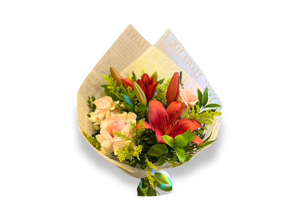 Buquê de Rosas e Lírios com Mix de Flores