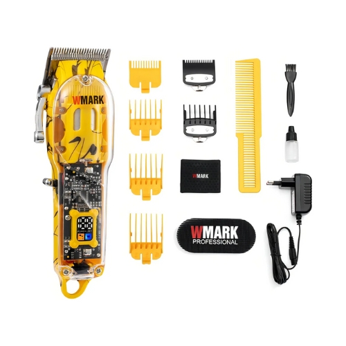 Maquina De Cortar Cabelo Wmark Ng411 Amarelo Profissional