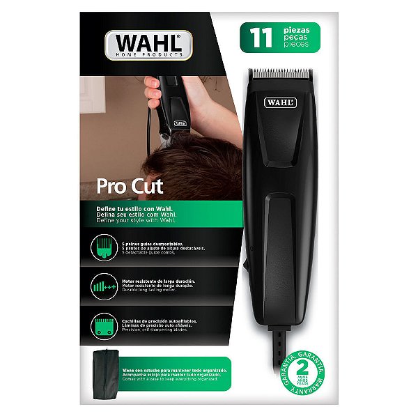 Wahl Pro Cut Máquina de Cortar Cabelo com 5 Pentes Precisão 127V